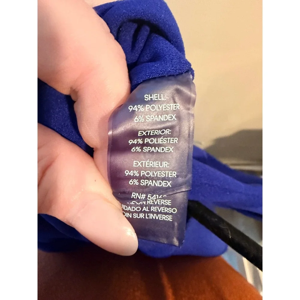 Calvin Klein Womens Royal Blue Wide Leg Draped Crossover Jumpsuit Plus Size 20W - Picture 8 of 10